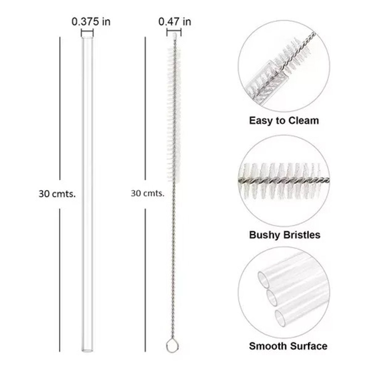 KINDA NICE - 6 Bombillas De Repuesto + Cepillo Compatible Stanley 40oz