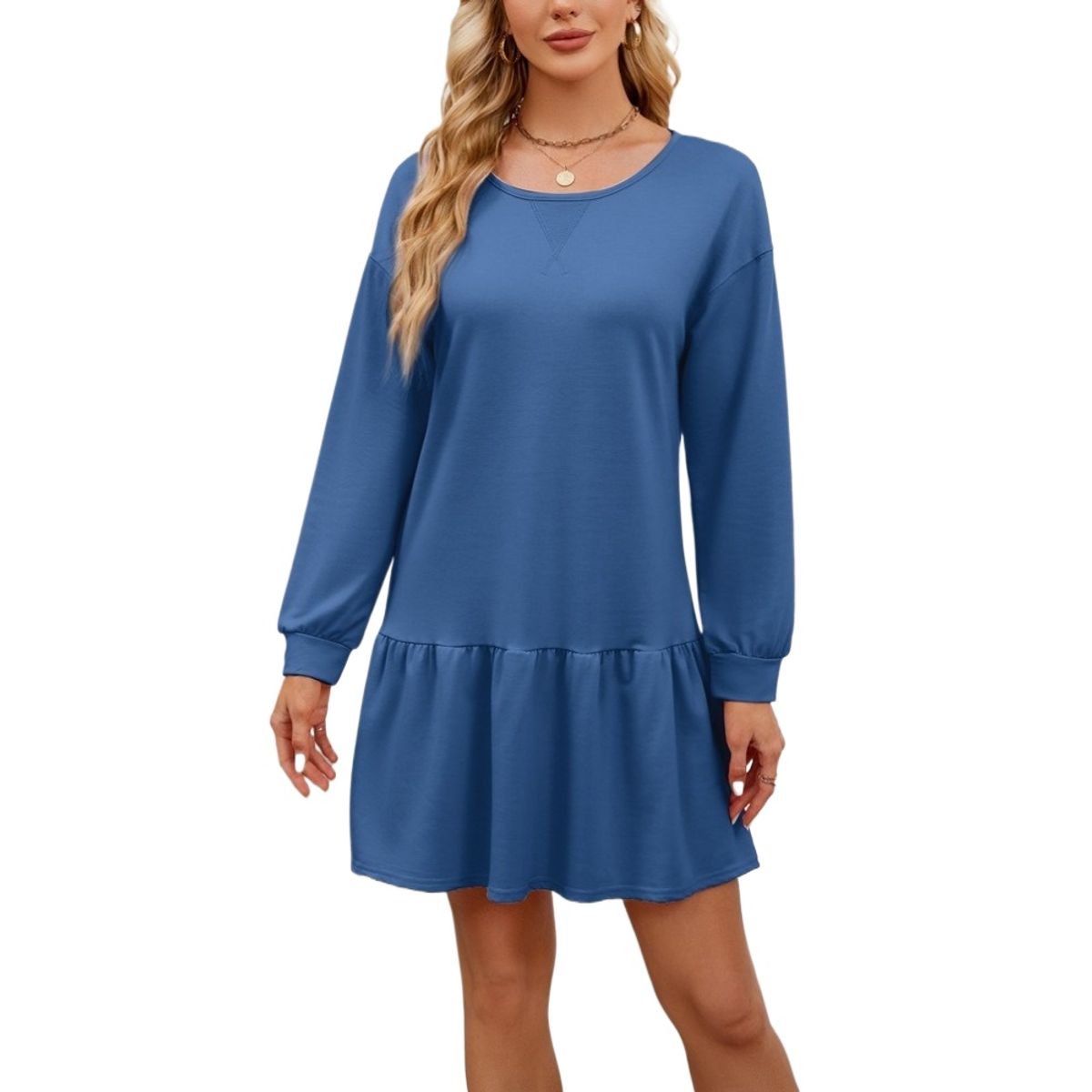 GIOIO - Vestido Mujer Casual Versátil y Cómodo Azul