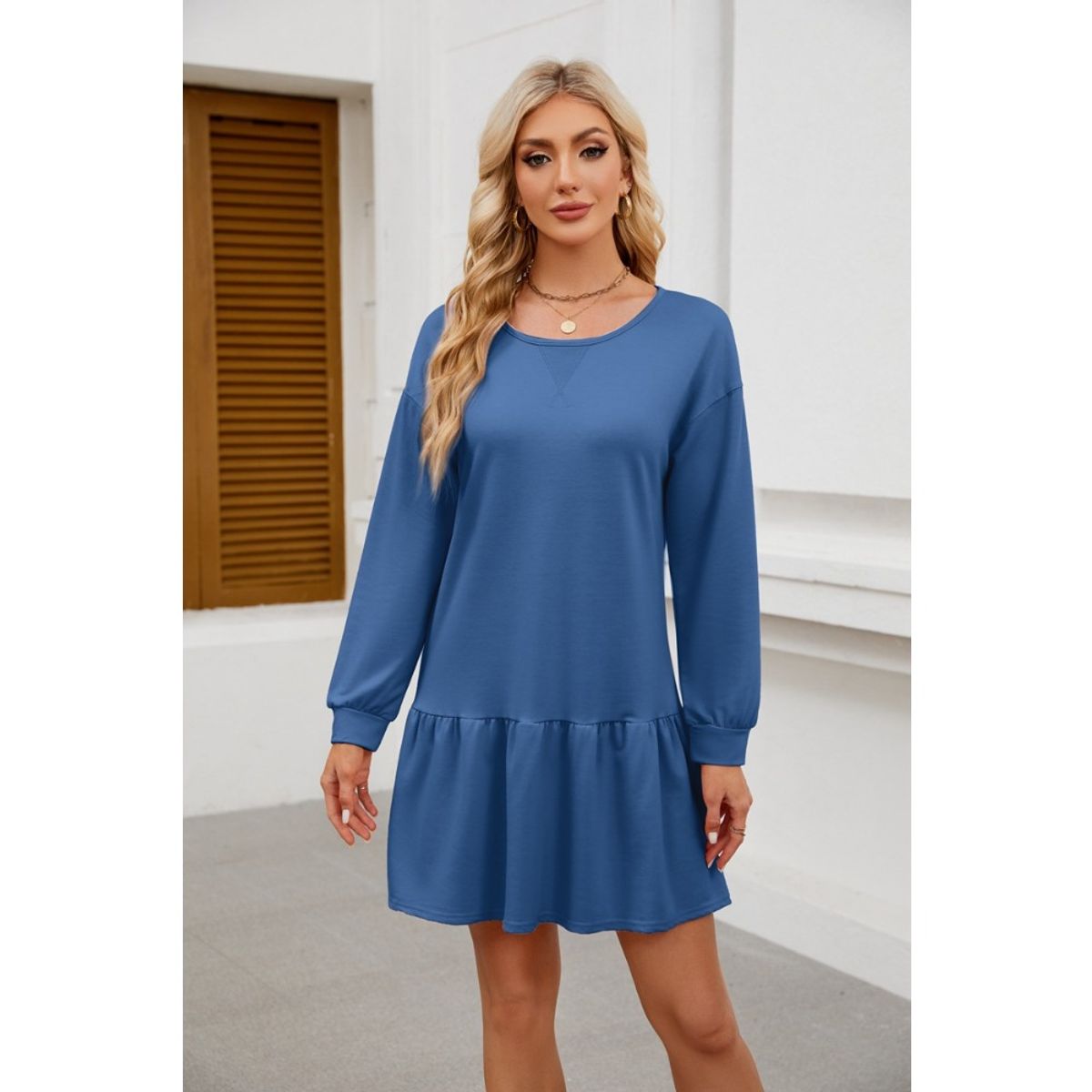 GIOIO - Vestido Mujer Casual Versátil y Cómodo Azul