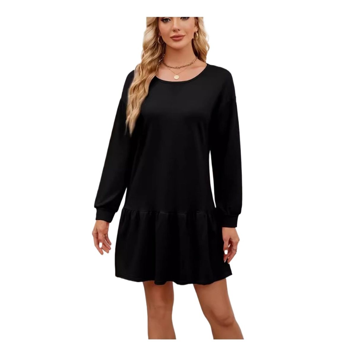 GIOIO - Vestido Mujer Casual Versátil y Cómodo Negro