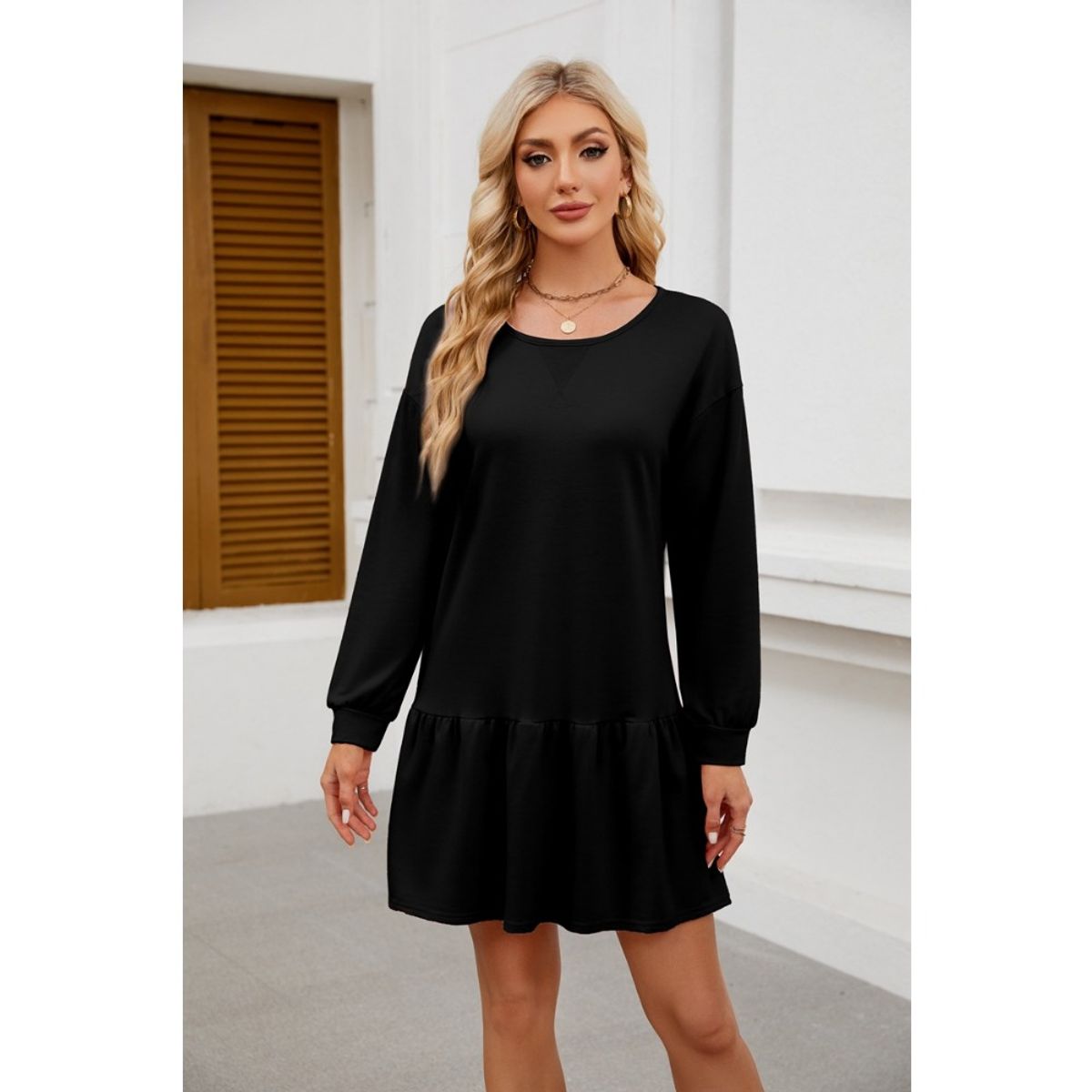 GIOIO - Vestido Mujer Casual Versátil y Cómodo Negro