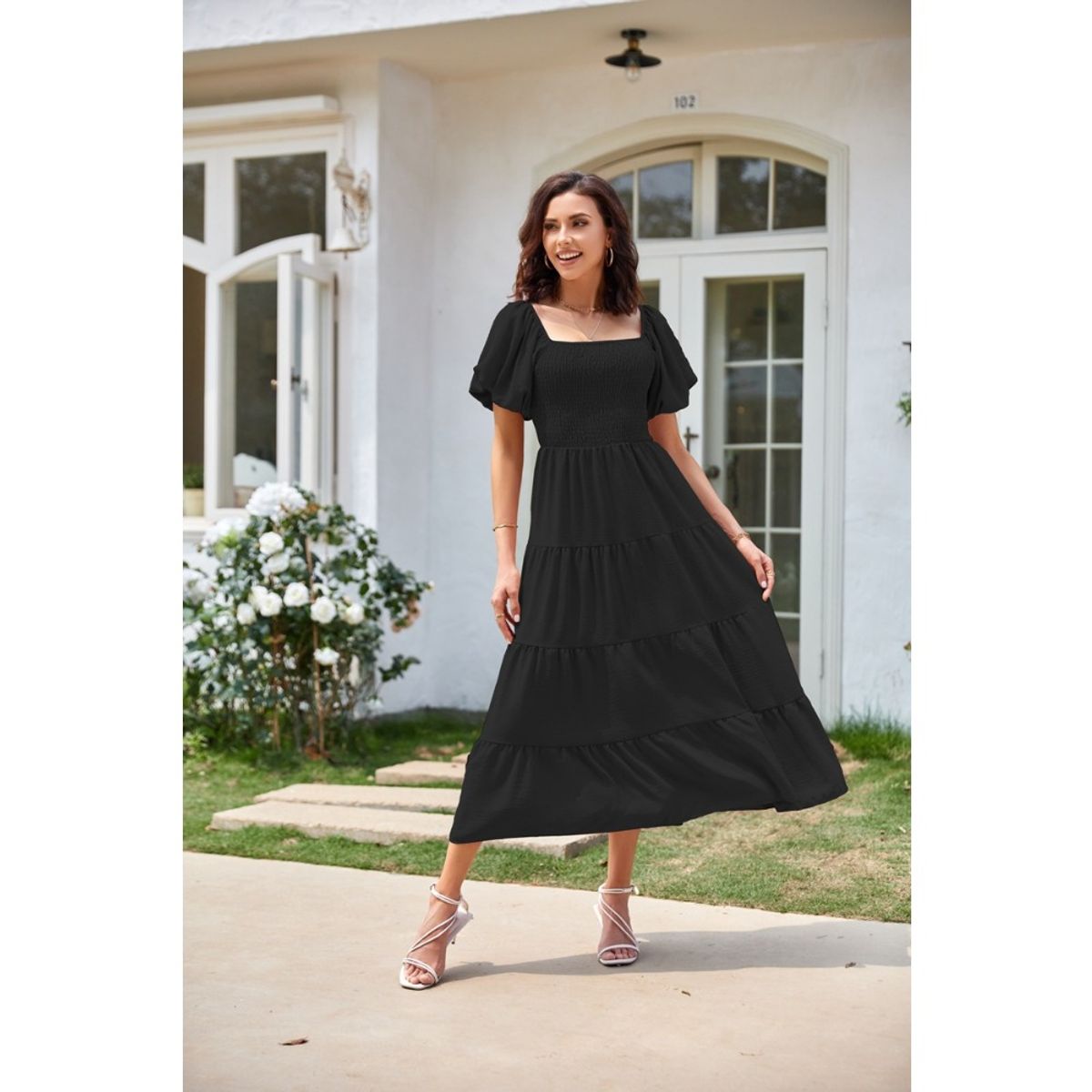 GIOIO - Vestido Mujer Casual Versátil y Cómodo Negro