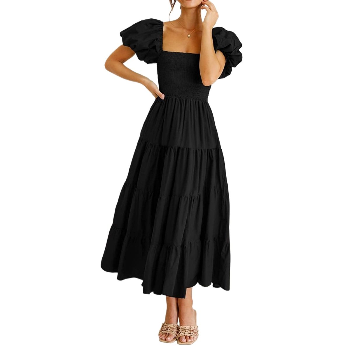 GIOIO - Vestido Mujer Casual Versátil y Cómodo Negro