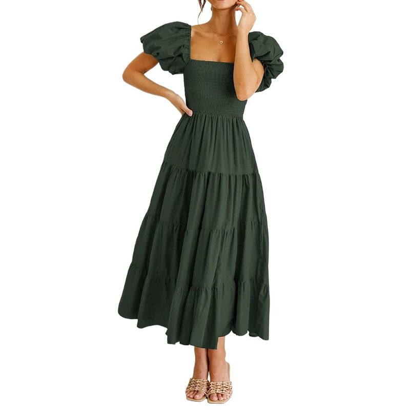 GIOIO - Vestido Mujer Casual Versátil y Cómodo Verde