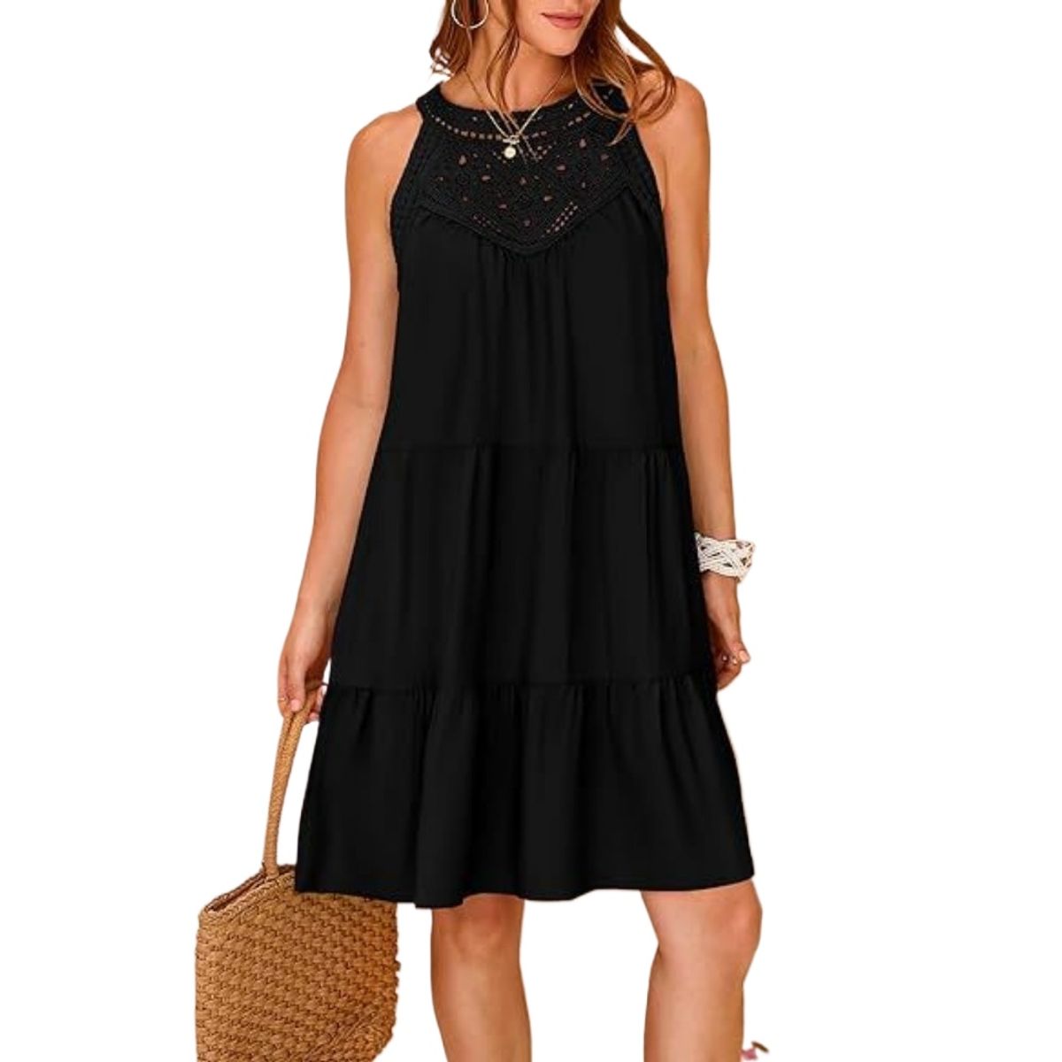 GIOIO - Vestido Mujer Casual Versátil y Cómodo Negro
