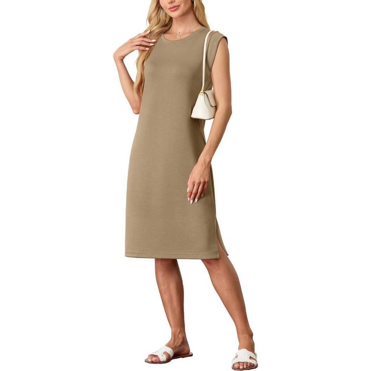 GIOIO - Vestido Mujer Casual Versátil y Cómodo Marrón