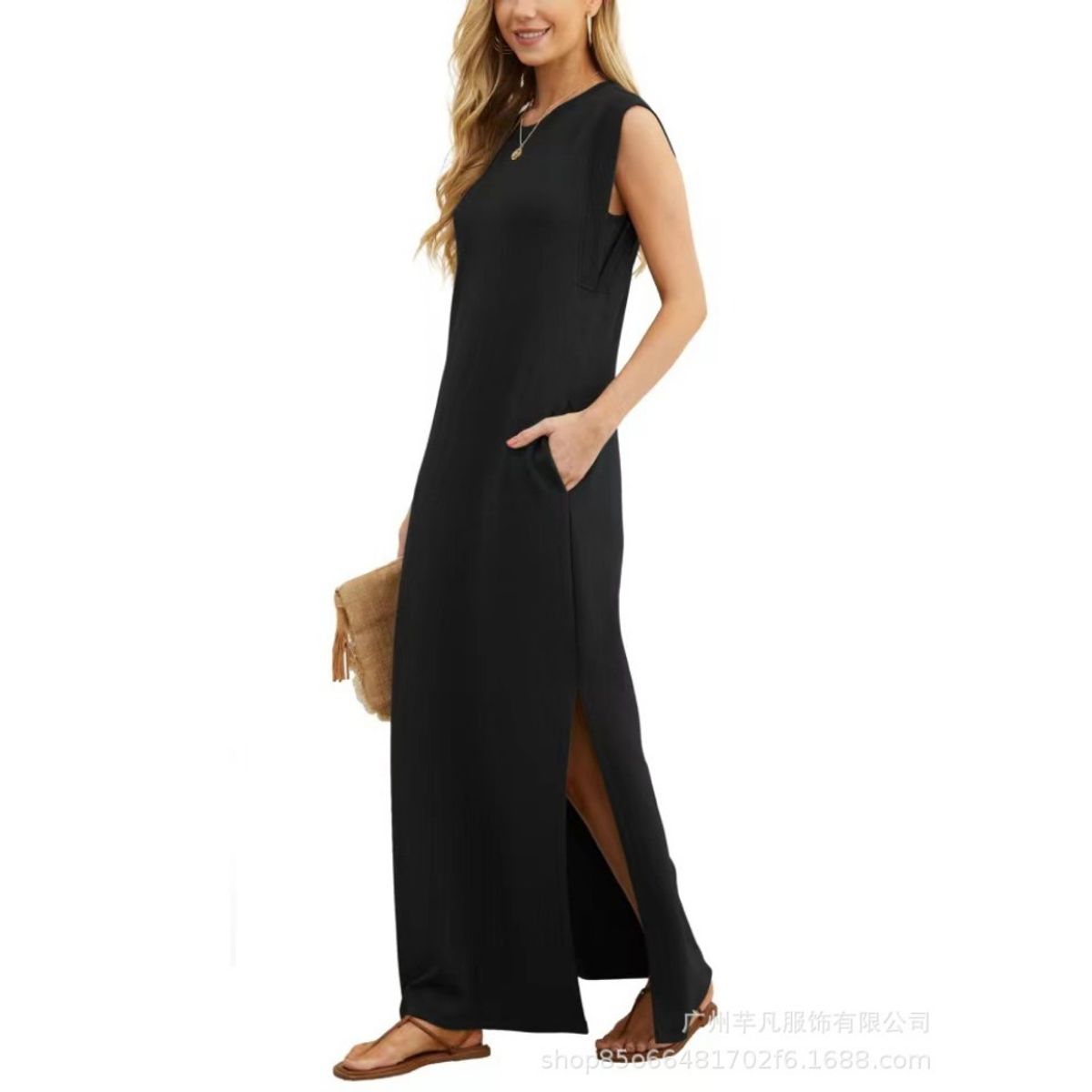 GIOIO - Vestido Mujer Casual Versátil y Cómodo Negro