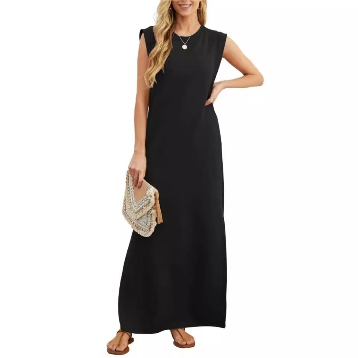 GIOIO - Vestido Mujer Casual Versátil y Cómodo Negro