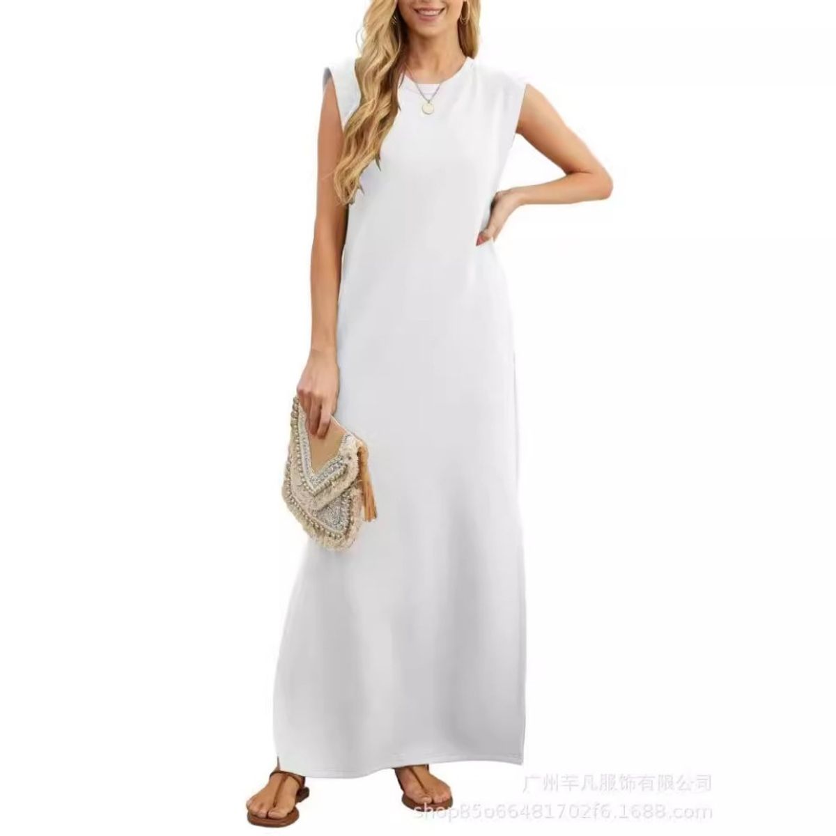 GIOIO - Vestido Mujer Casual Versátil y Cómodo Blanco