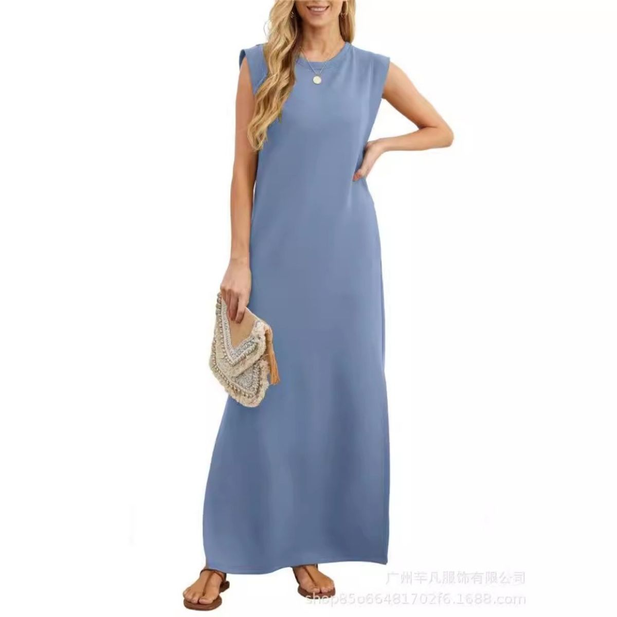 GIOIO - Vestido Mujer Casual Versátil y Cómodo Azul