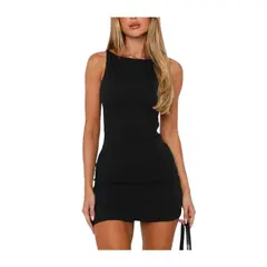GIOIO - Vestido Mujer Casual Versátil y Cómodo Negro