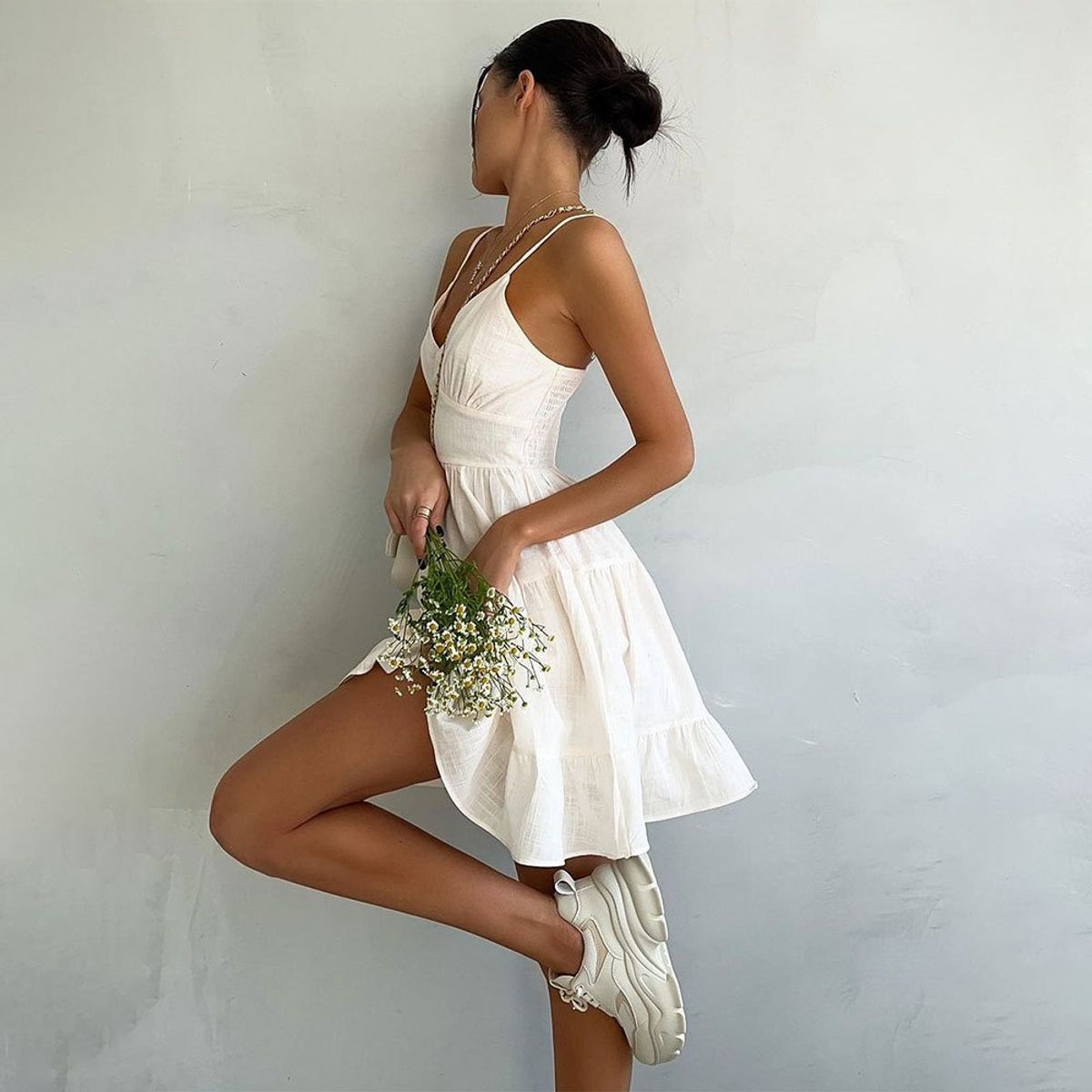 GIOIO - Vestido Mujer Casual Versátil y Cómodo Beige