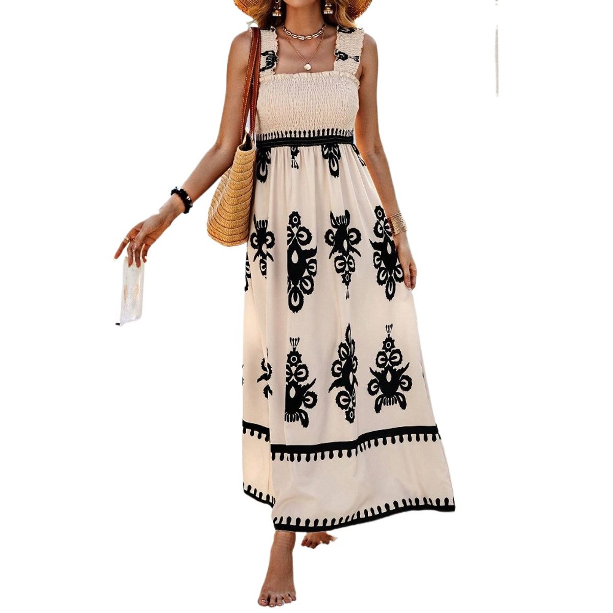 GIOIO - Vestido Mujer Casual Versátil y Cómodo Beige