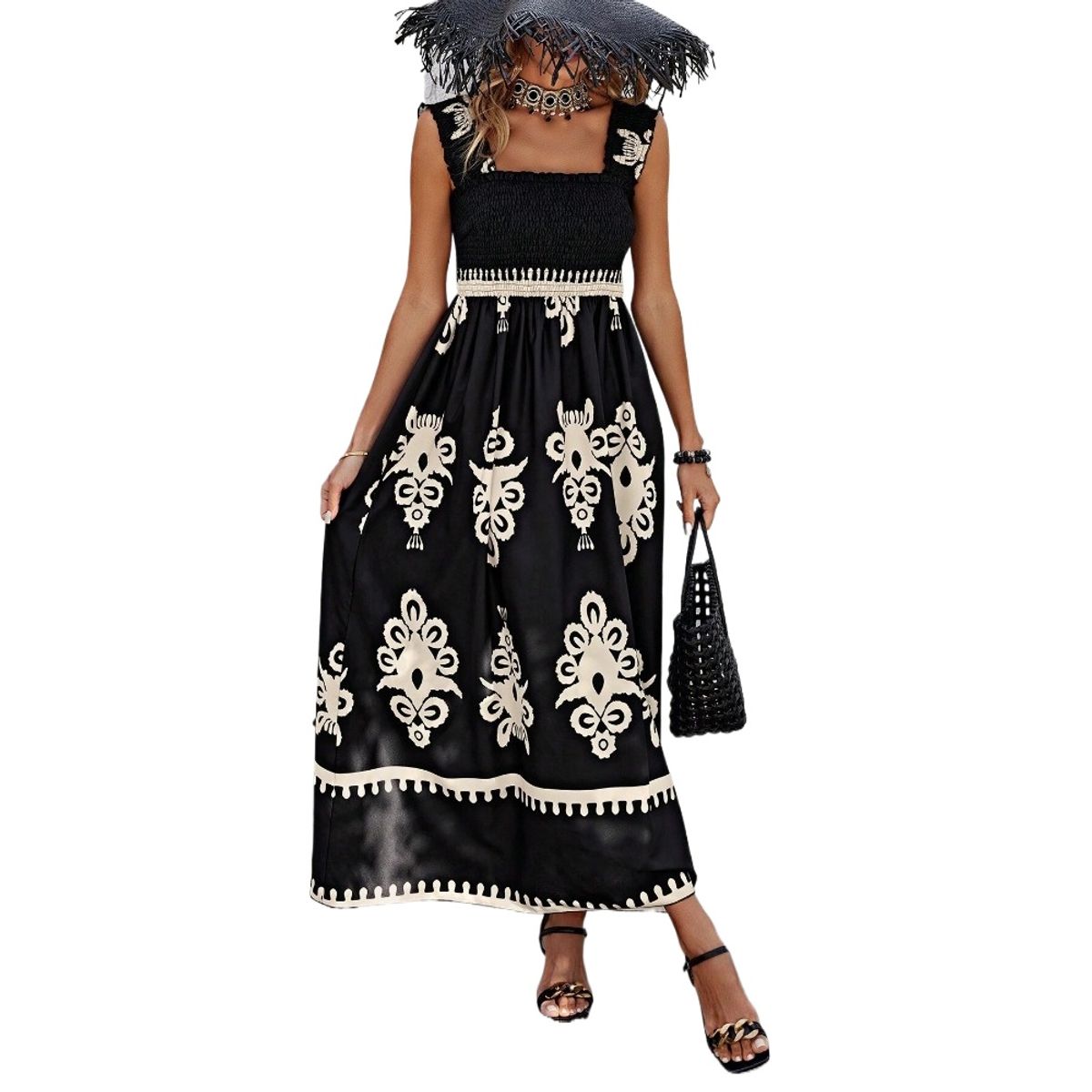 GIOIO - Vestido Mujer Casual Versátil y Cómodo Negro