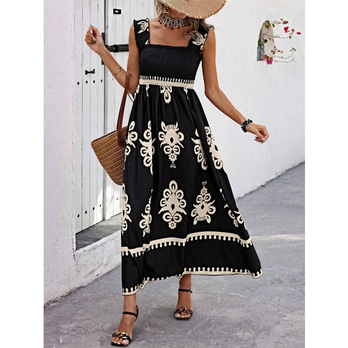 GIOIO - Vestido Mujer Casual Versátil y Cómodo Negro