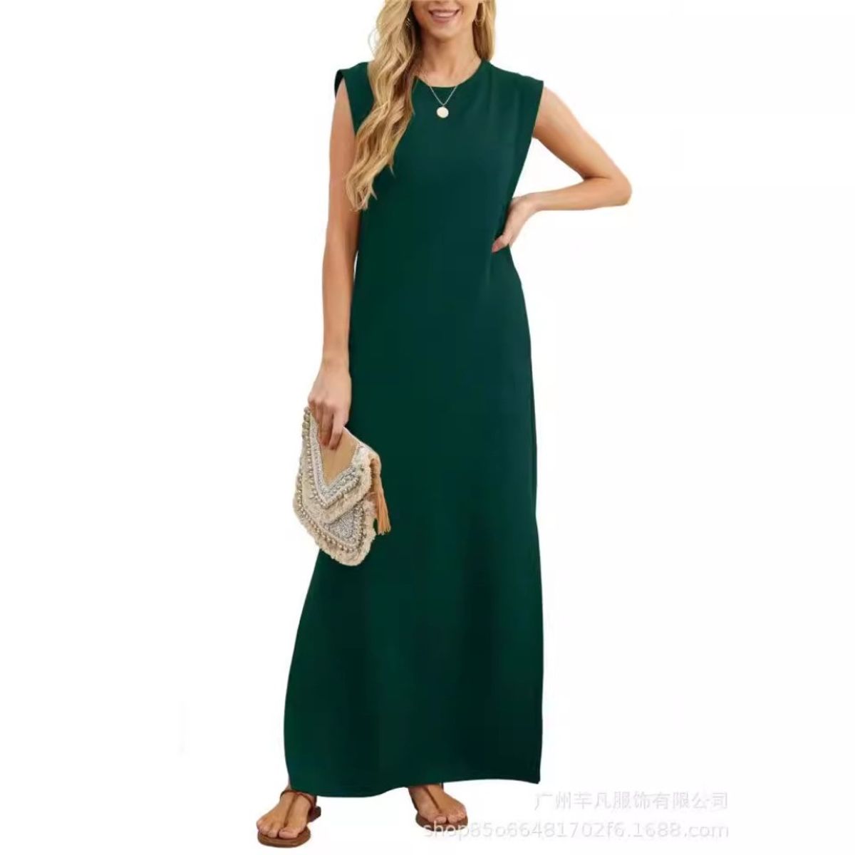 GIOIO - Vestido Mujer Casual Versátil y Cómodo Verde
