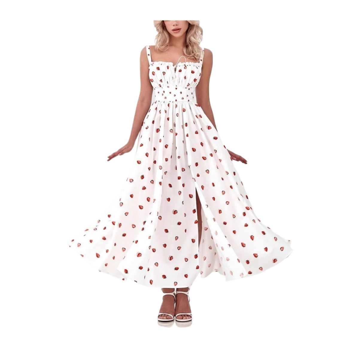 GIOIO - Vestido Mujer Casual Versátil y Cómodo Blanco