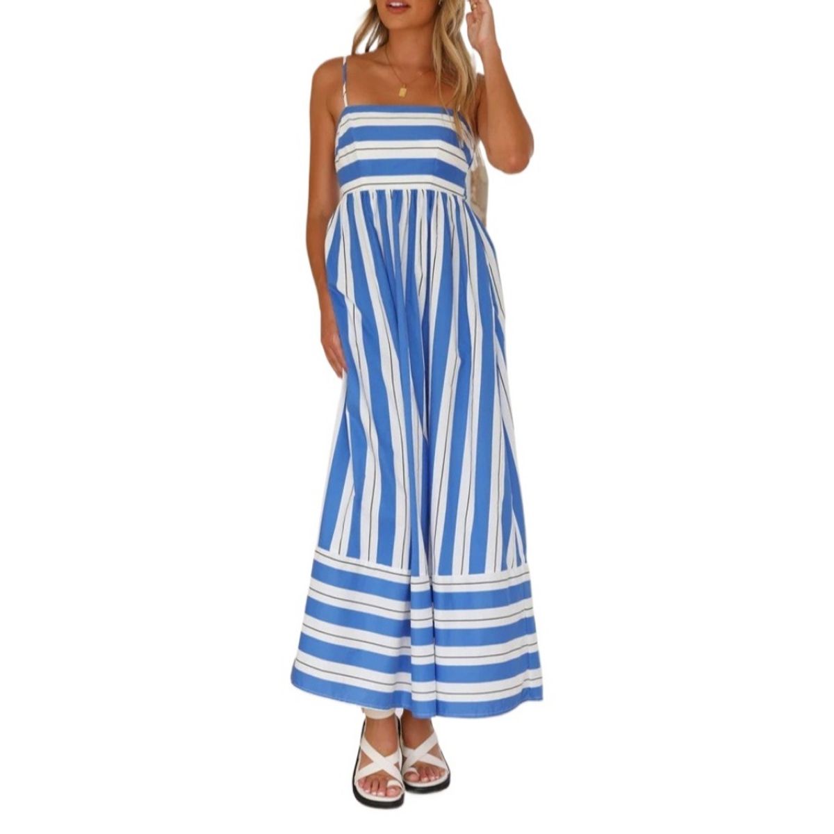 GIOIO - Vestido Mujer Casual Versátil y Cómodo Azul