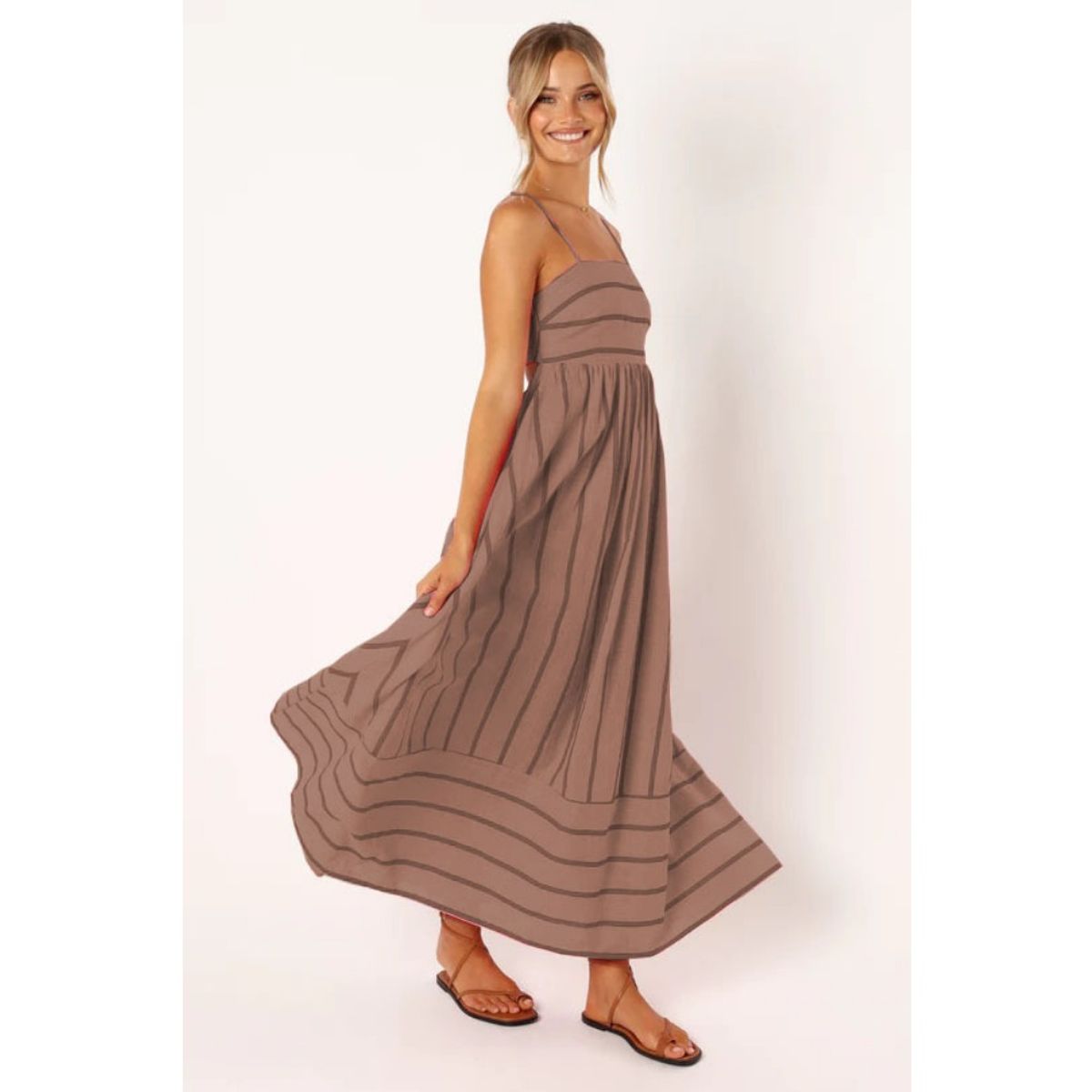 GIOIO - Vestido Mujer Casual Versátil y Cómodo Marrón