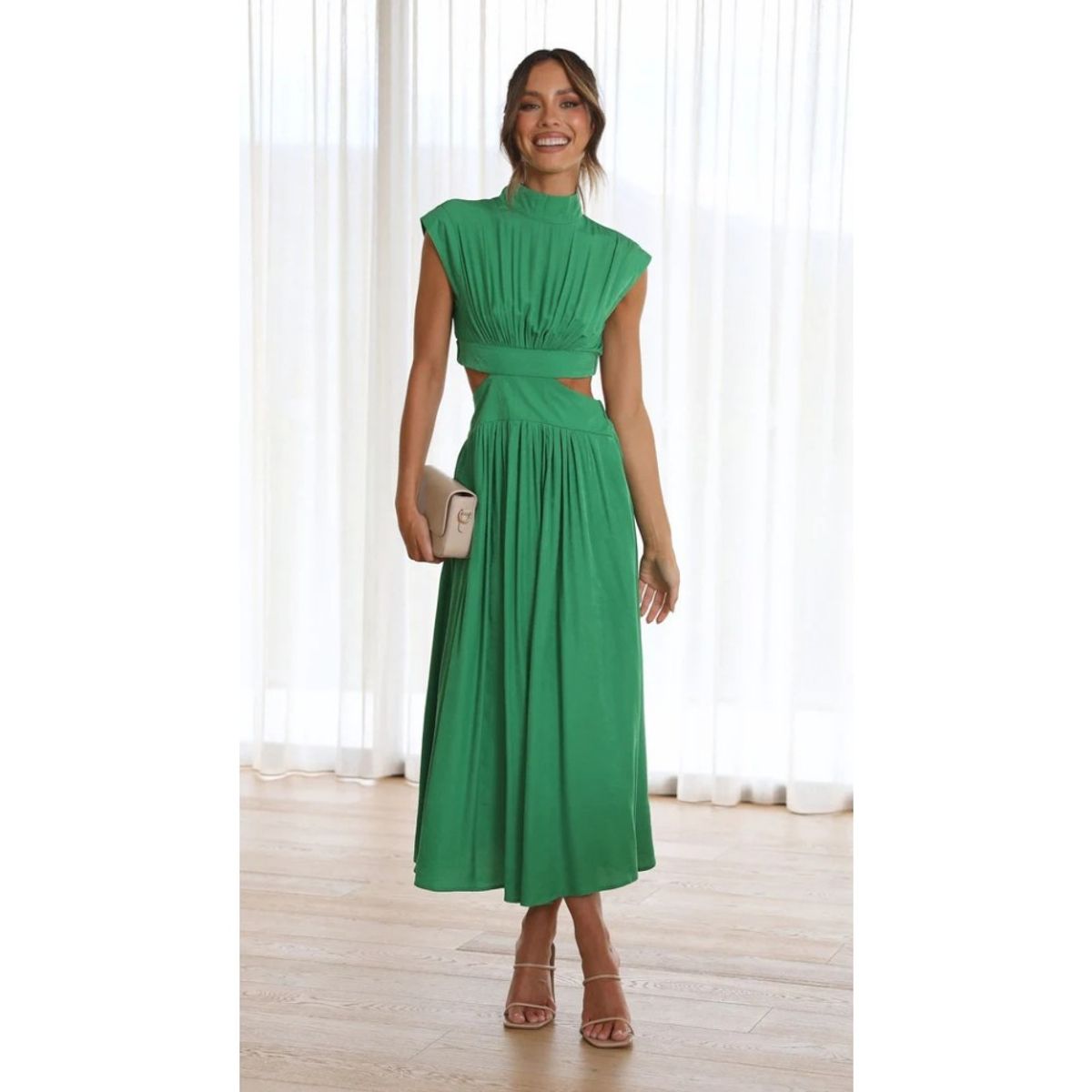 GIOIO - Vestido Mujer Casual Versátil y Cómodo Verde