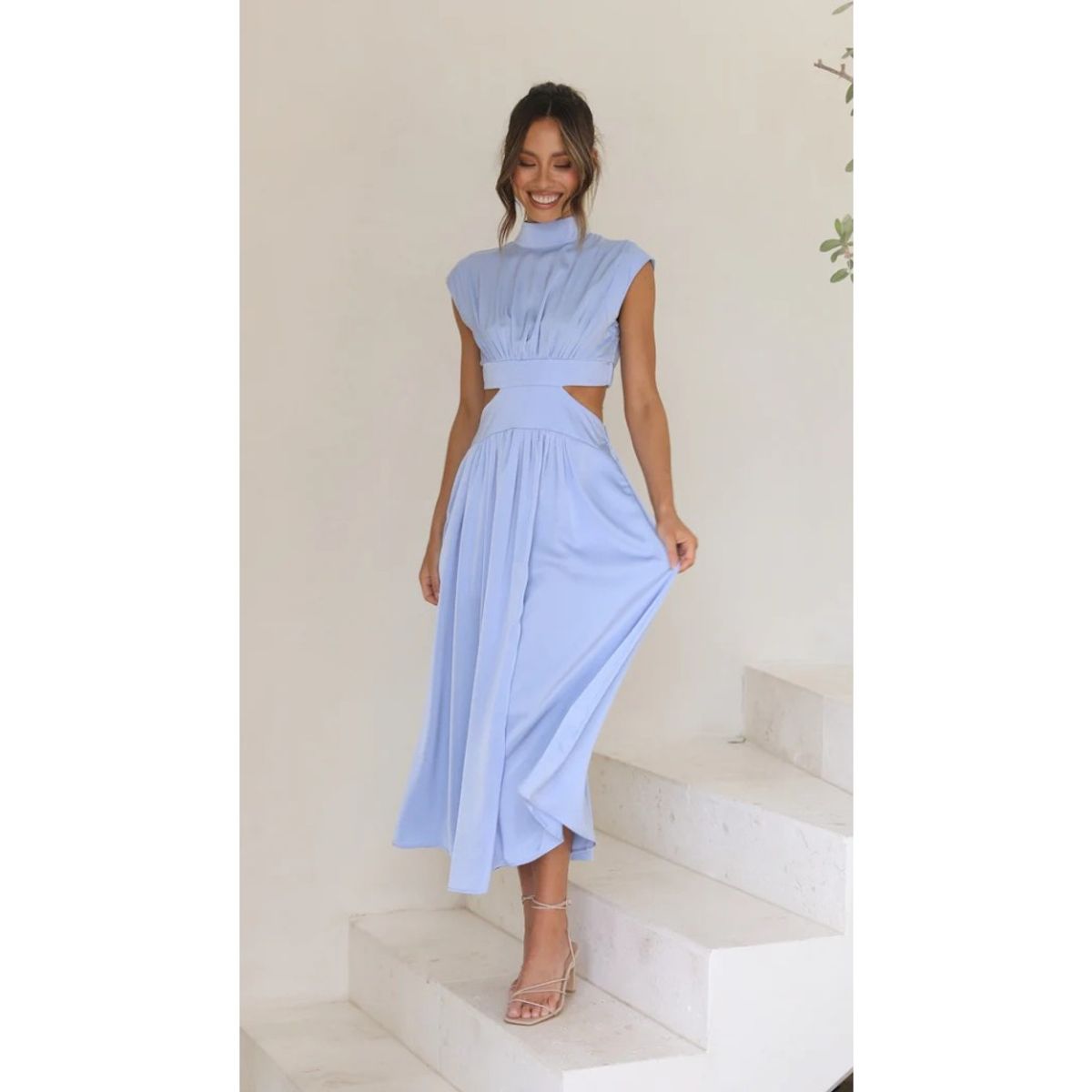 GIOIO - Vestido Mujer Casual Versátil y Cómodo Azul