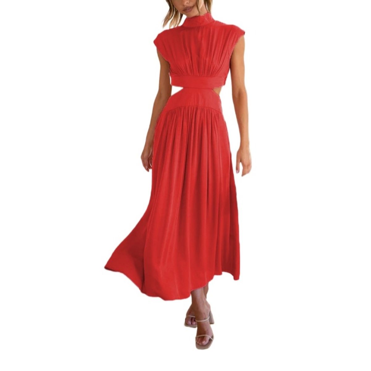 GIOIO - Vestido Mujer Casual Versátil y Cómodo Rojo