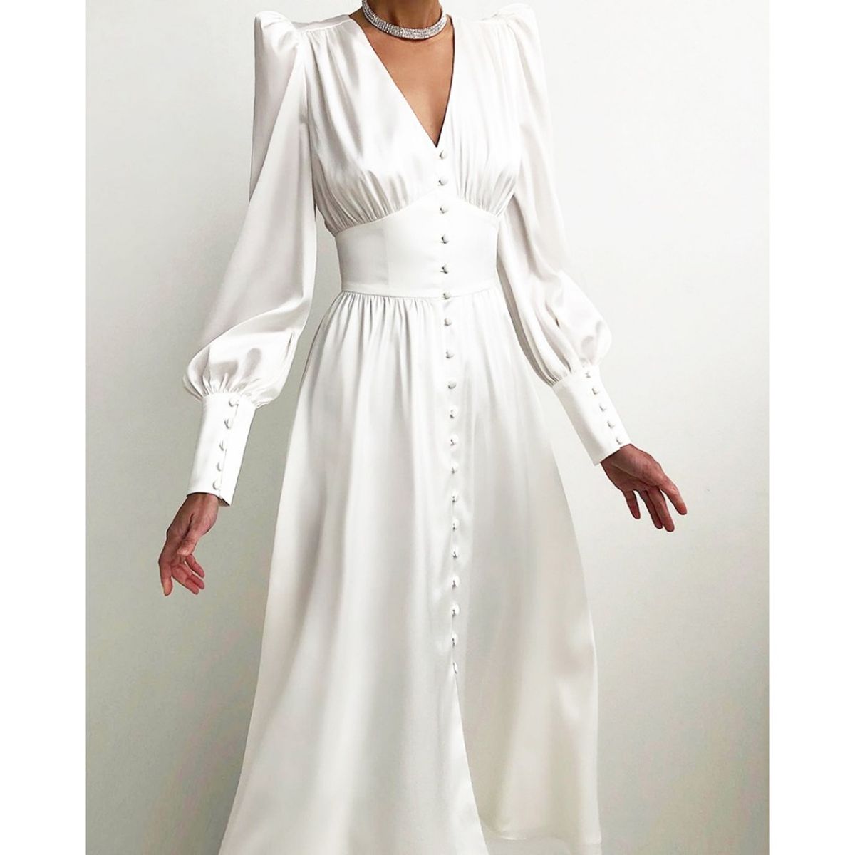 GIOIO - Vestido Mujer Casual Versátil y Cómodo Blanco