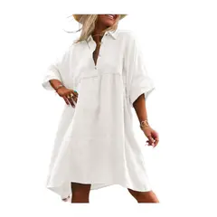GIOIO - Vestido Mujer Casual Versátil y Cómodo Blanco