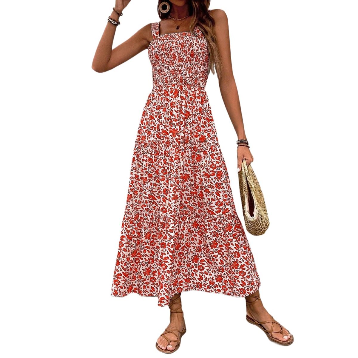 GIOIO - Vestido Mujer Casual Versátil y Cómodo Rojo