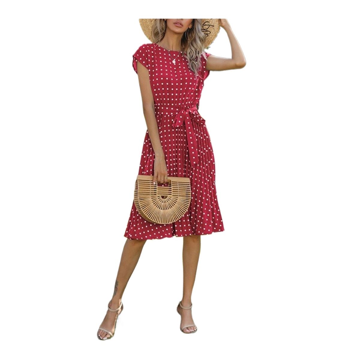GIOIO - Vestido Mujer Casual Versátil y Cómodo Rojo