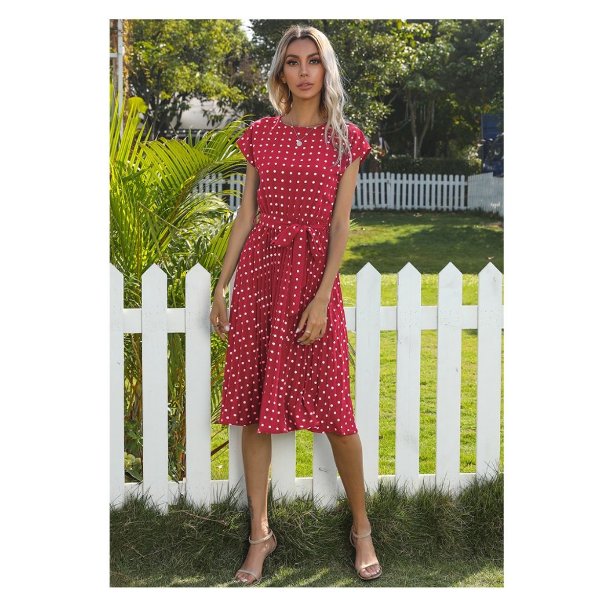 GIOIO - Vestido Mujer Casual Versátil y Cómodo Rojo