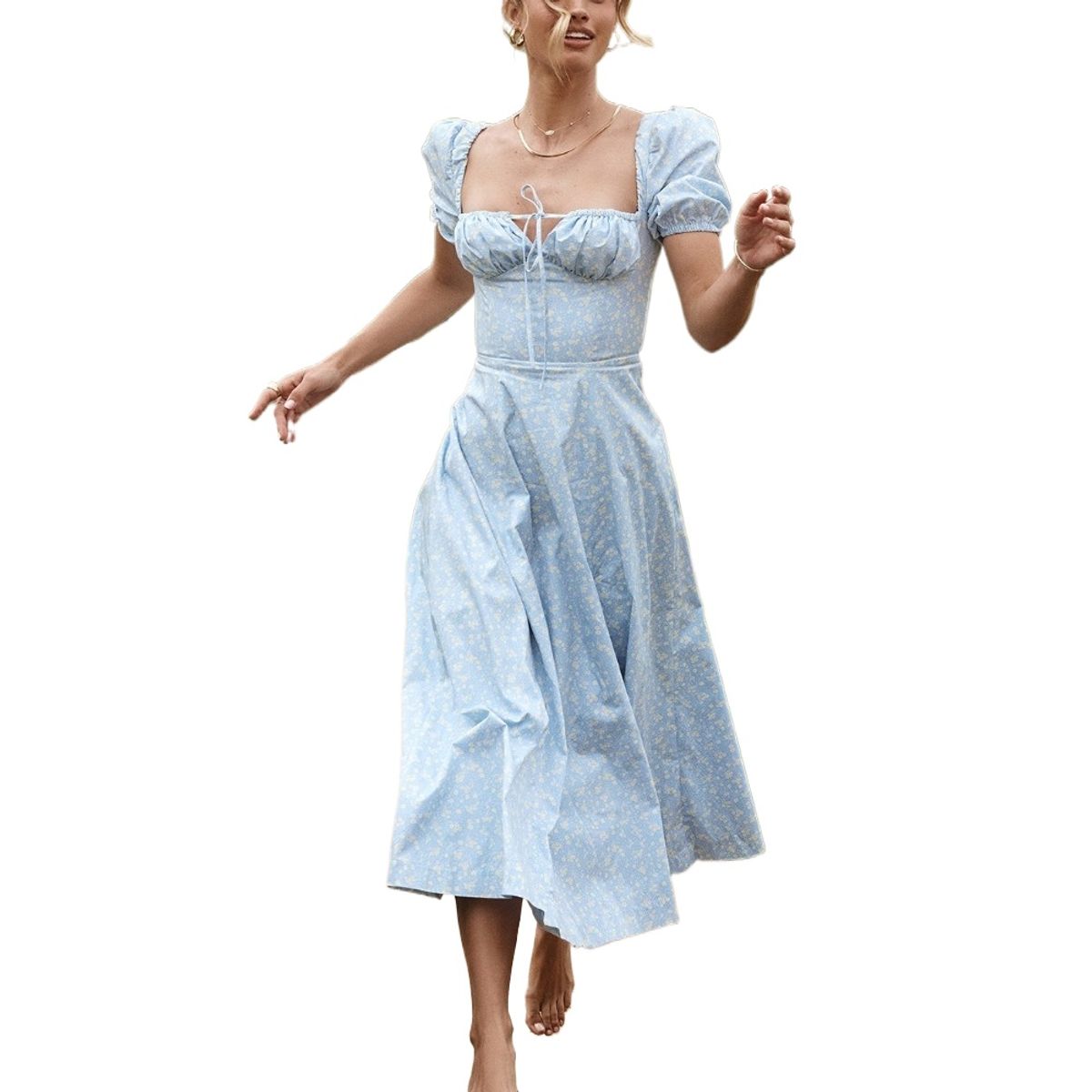 GIOIO - Vestido Mujer Casual Versátil y Cómodo Azul
