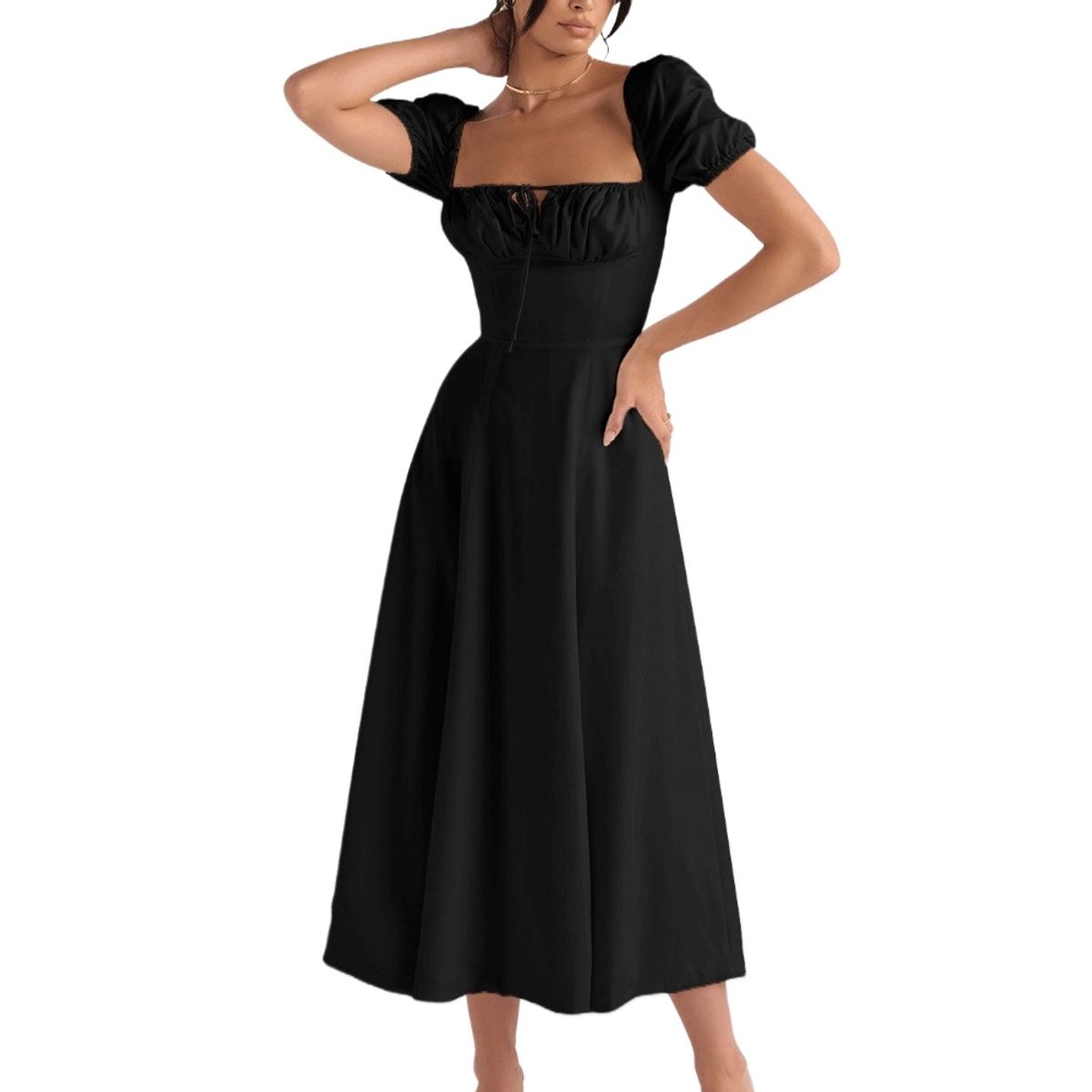 GIOIO - Vestido Mujer Casual Versátil y Cómodo Negro