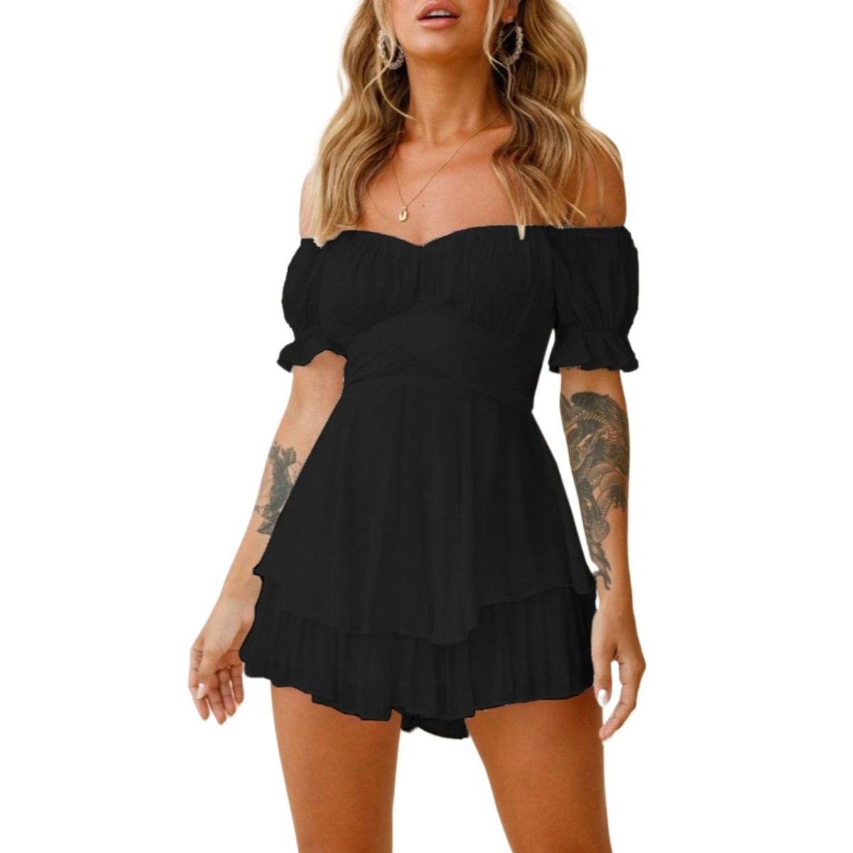GIOIO - Vestido Mujer Casual Versátil y Cómodo Negro