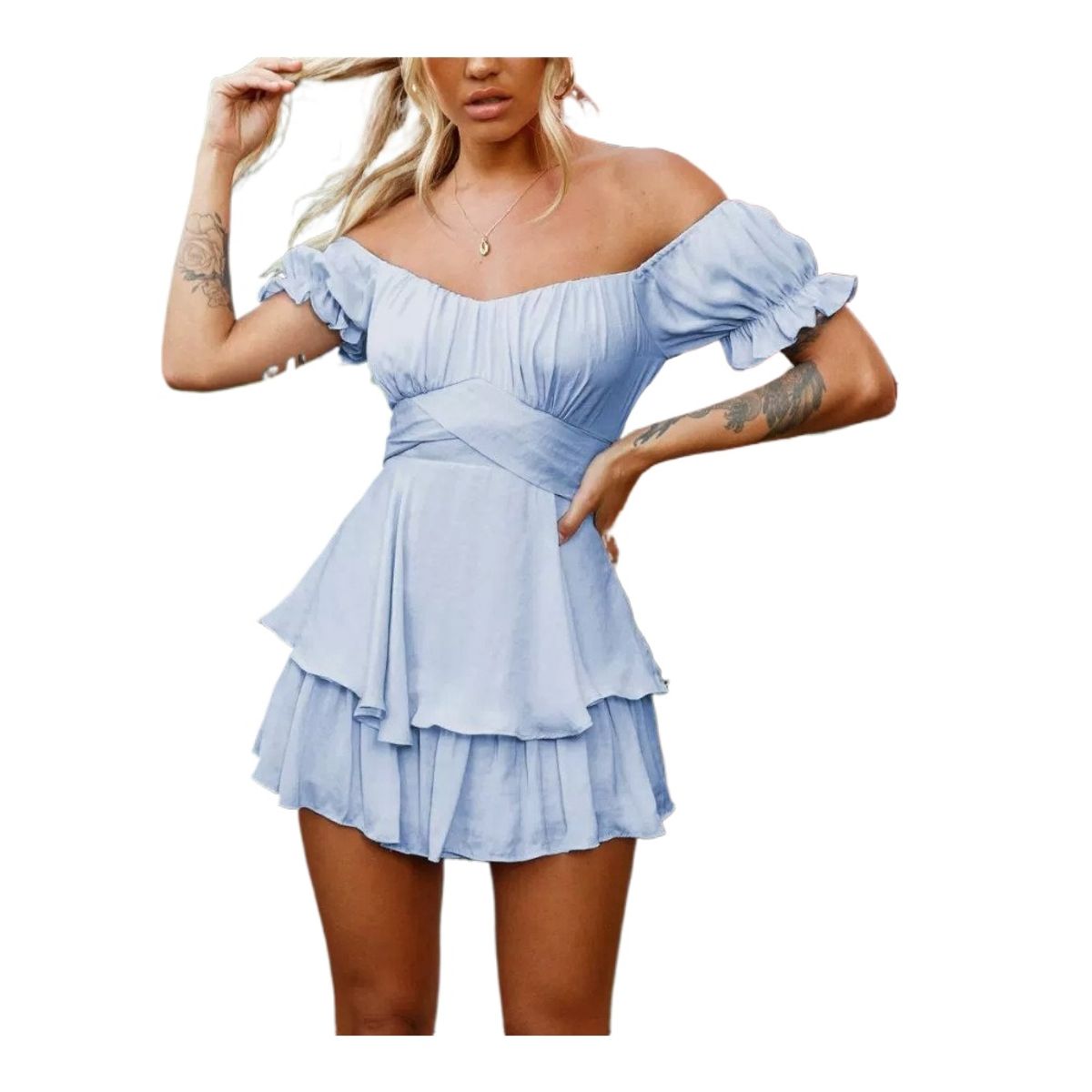 GIOIO - Vestido Mujer Casual Versátil y Cómodo Azul