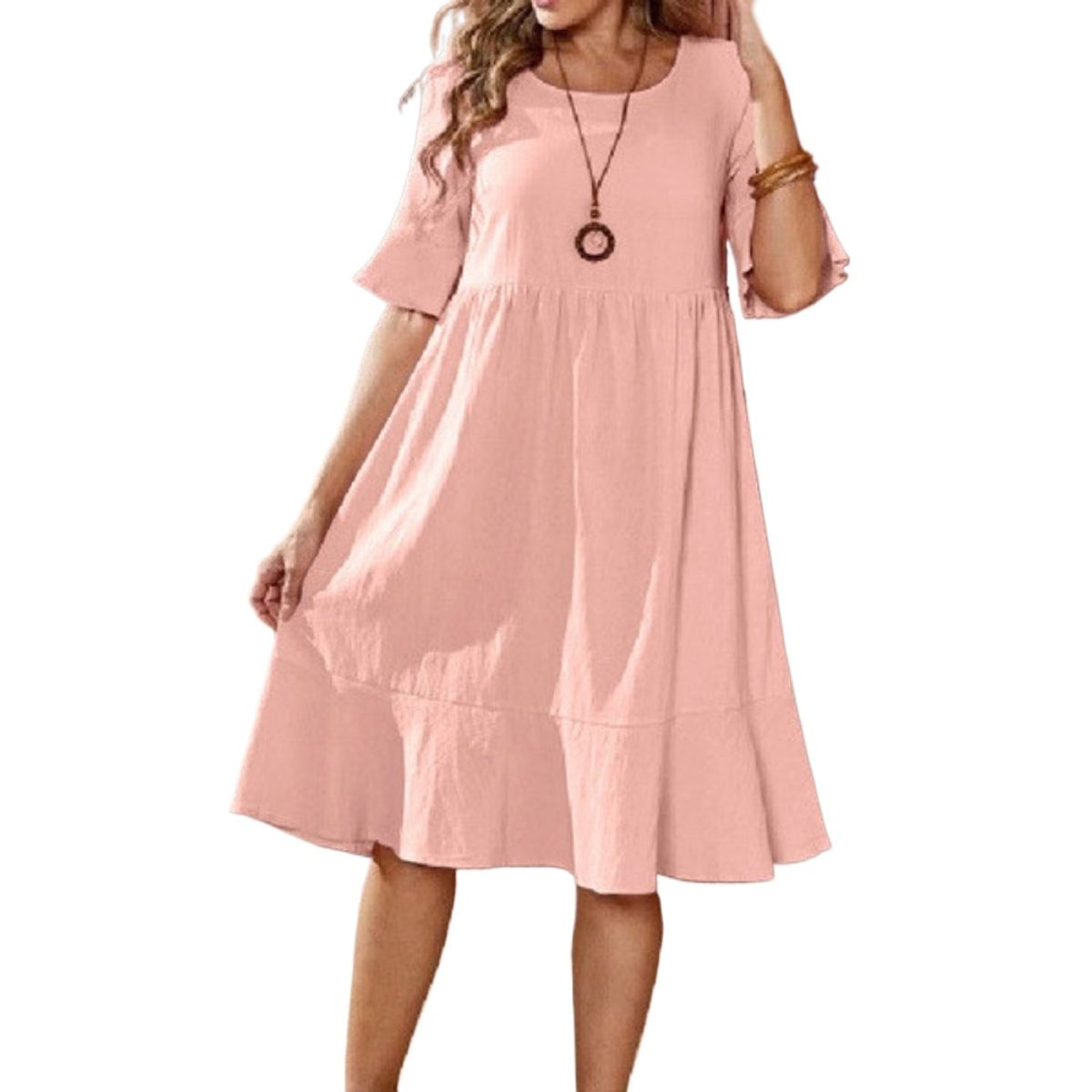 GIOIO - Vestido Mujer Casual Versátil y Cómodo Rojo