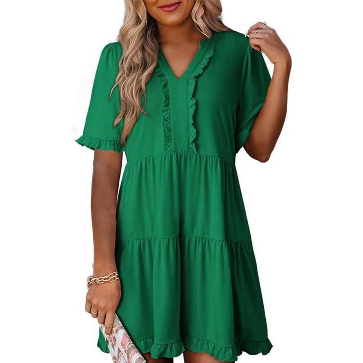 GIOIO - Vestido Mujer Casual Versátil y Cómodo Verde
