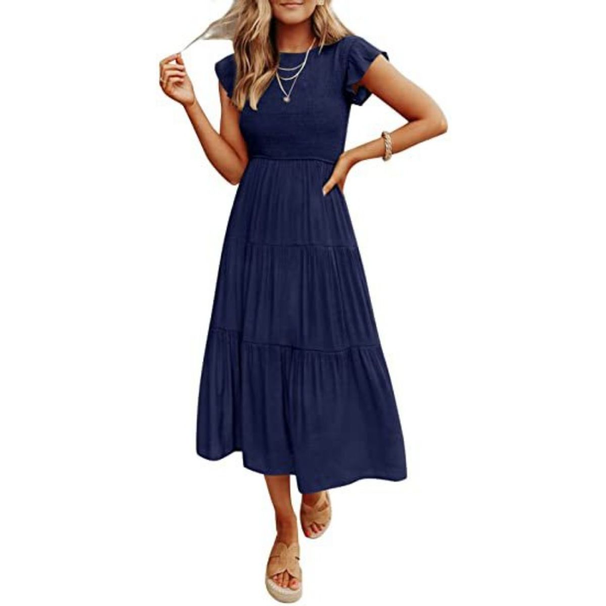 GIOIO - Vestido Mujer Casual Versátil y Cómodo Azul