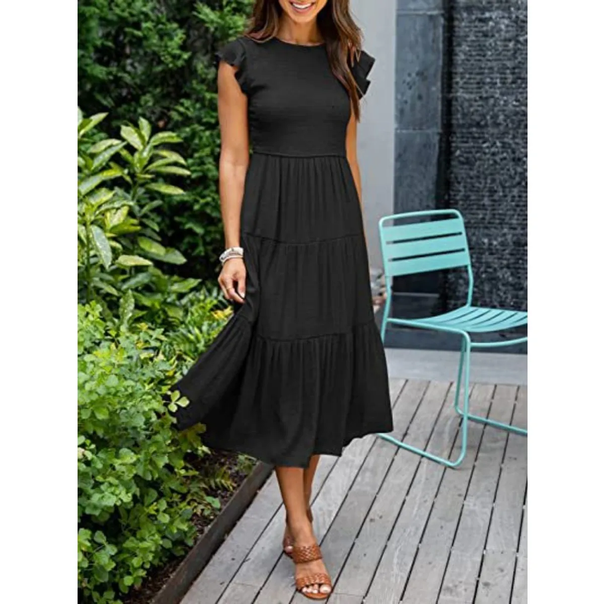 GIOIO - Vestido Mujer Casual Versátil y Cómodo Negro