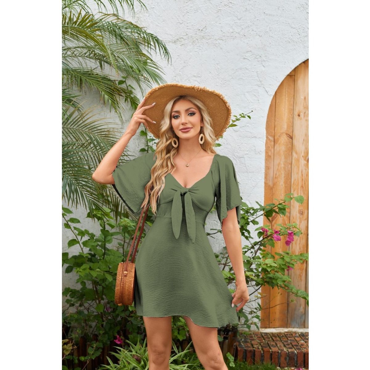 GIOIO - Vestido Mujer Casual Versátil y Cómodo Verde