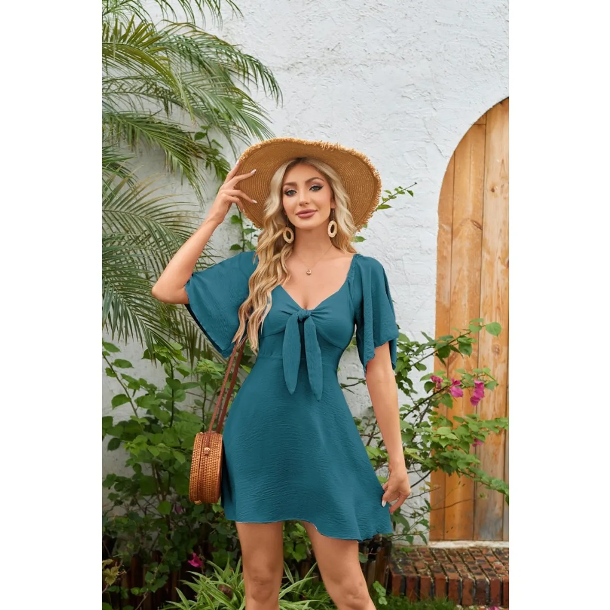GIOIO - Vestido Mujer Casual Versátil y Cómodo Azul