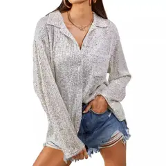 GIOIO - Blusa Mujer Casual Ajustada Elegante Blanco