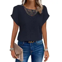 GIOIO - Blusa Mujer Casual Ajustada Elegante Negro