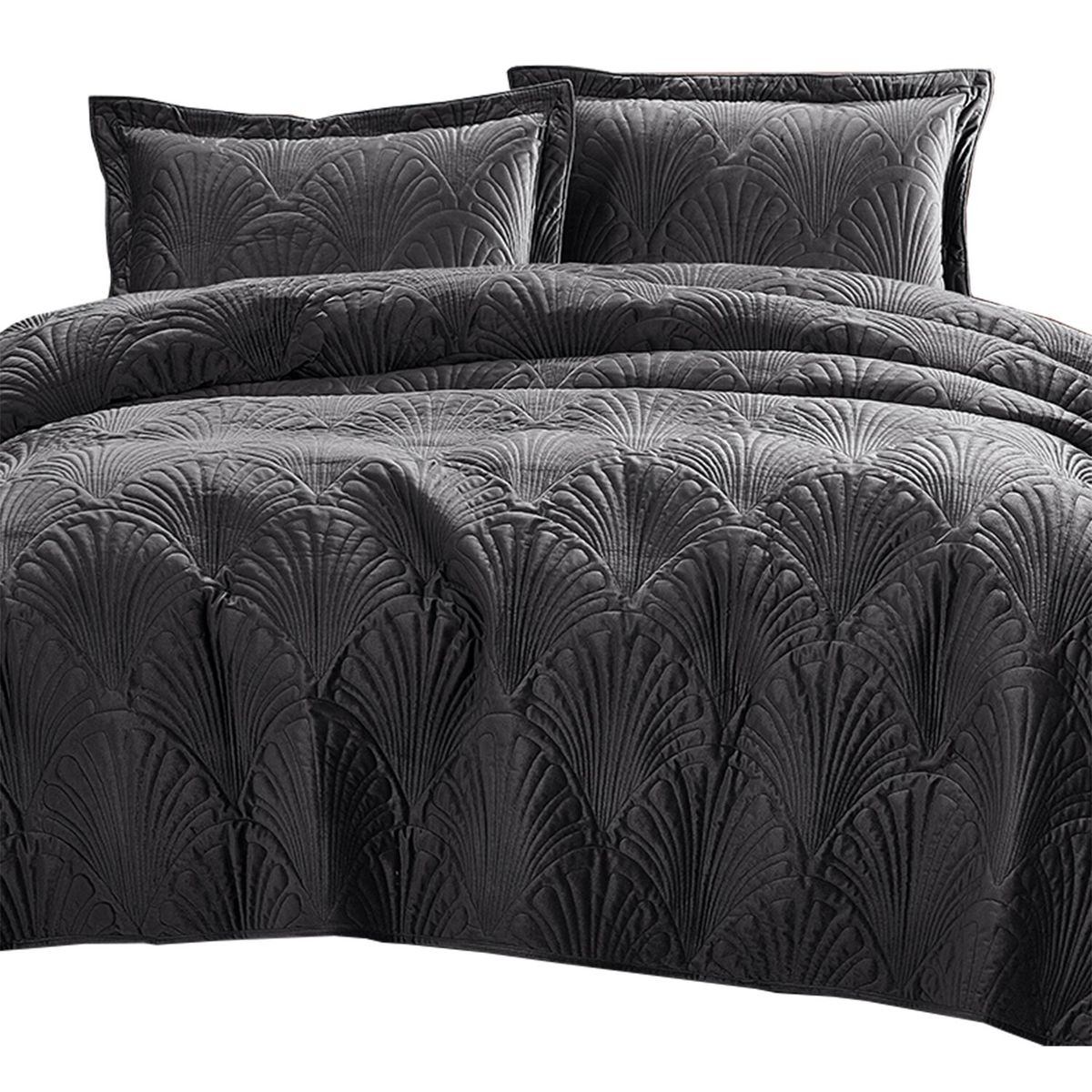 MALLORCA - Quilt Liso Velvet Paris Grafito King