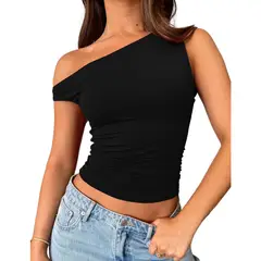 GIOIO - Blusa Mujer Casual Ajustada Elegante Negro