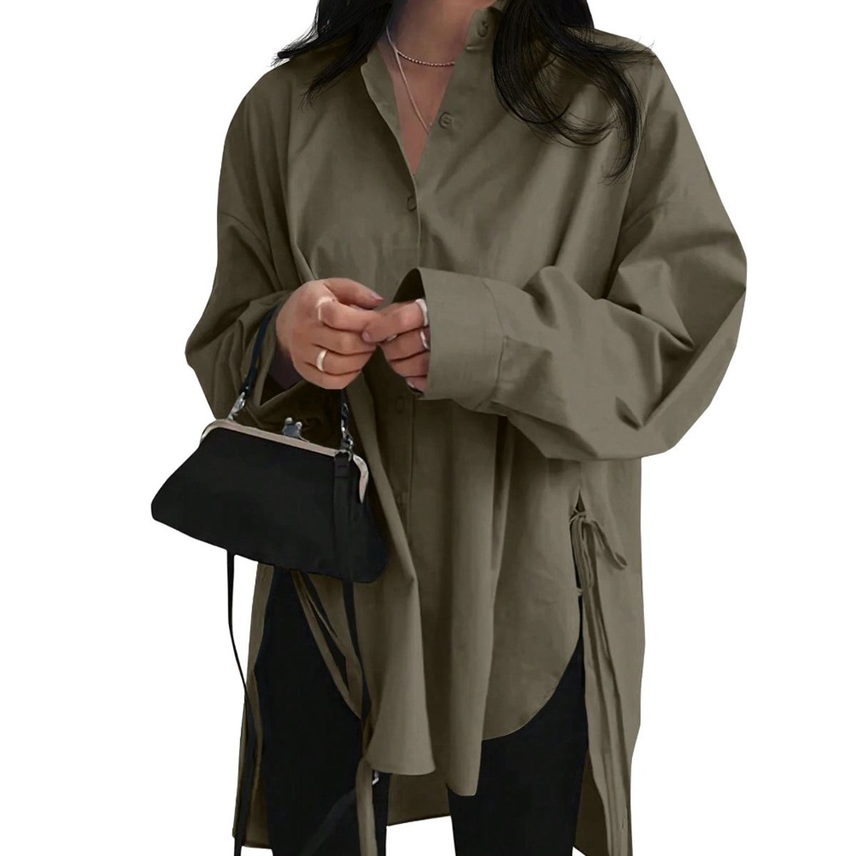 GIOIO - Blusa Mujer Casual Ajustada Elegante Verde