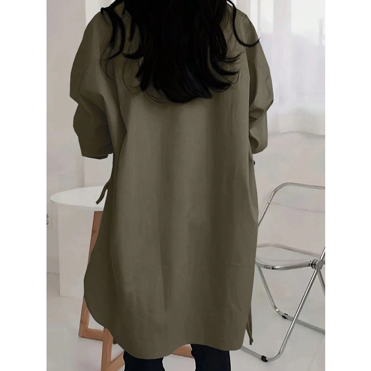 GIOIO - Blusa Mujer Casual Ajustada Elegante Verde