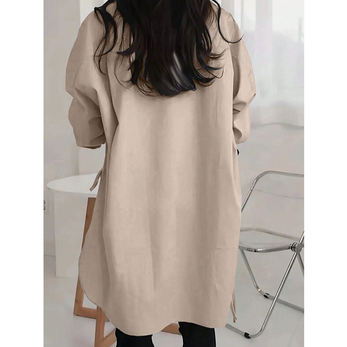 GIOIO - Blusa Mujer Casual Ajustada Elegante Marrón