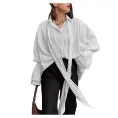 GIOIO - Blusa Mujer Casual Ajustada Elegante Blanco