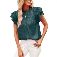 GIOIO - Blusa Mujer Casual Ajustada Elegante Verde